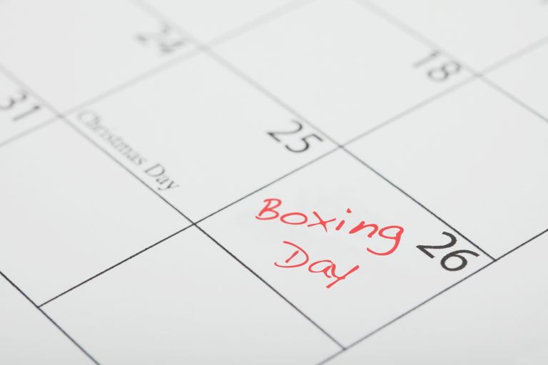 Boxing Day message on calendar