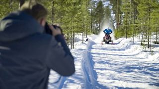 A Nikon Z9 being used to photograph a motor sledge 