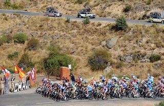 The Vuelta a Espana peloton in the 2010 edition of the race.