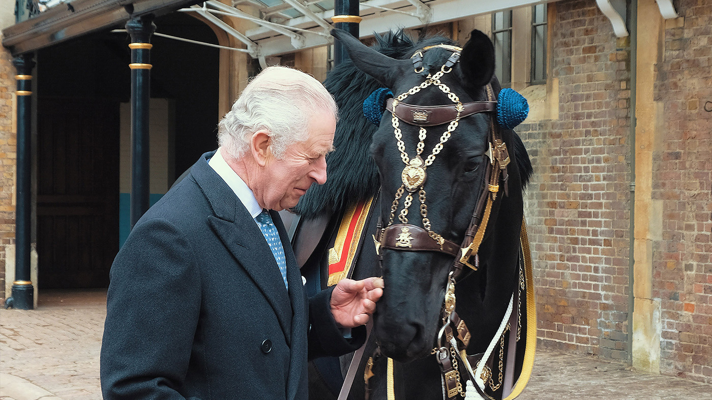 The King with his new horse, Noble
