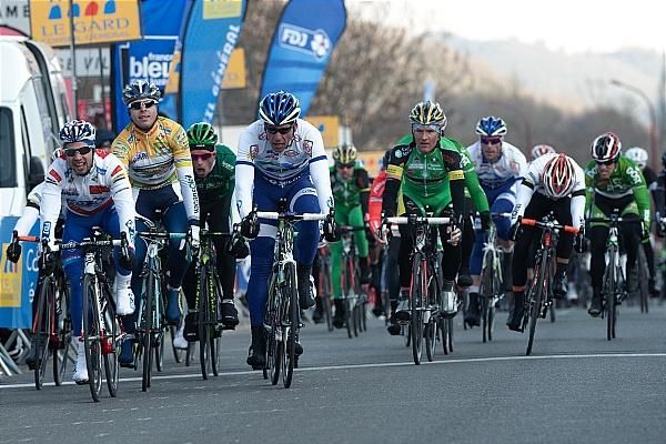 Nacer Bouhanni (FDJ - Big Mat) won the field sprint for third place, seven seconds behind the two escapees.