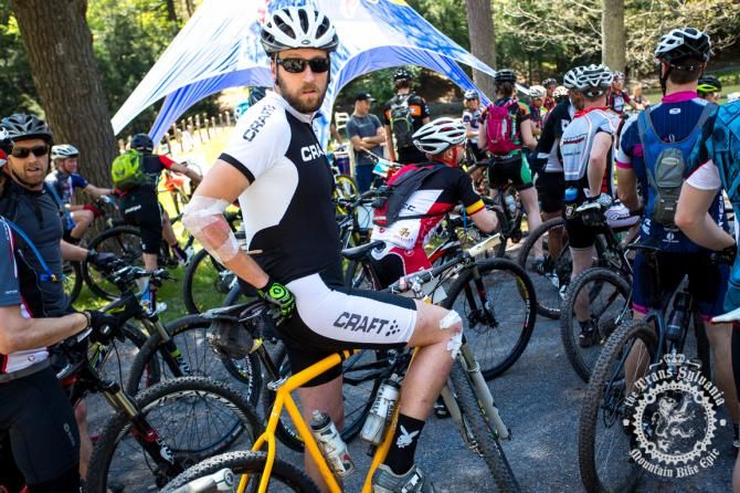Alexander Donoghue waiting at the start line for stage 1 in the singlespeed class
