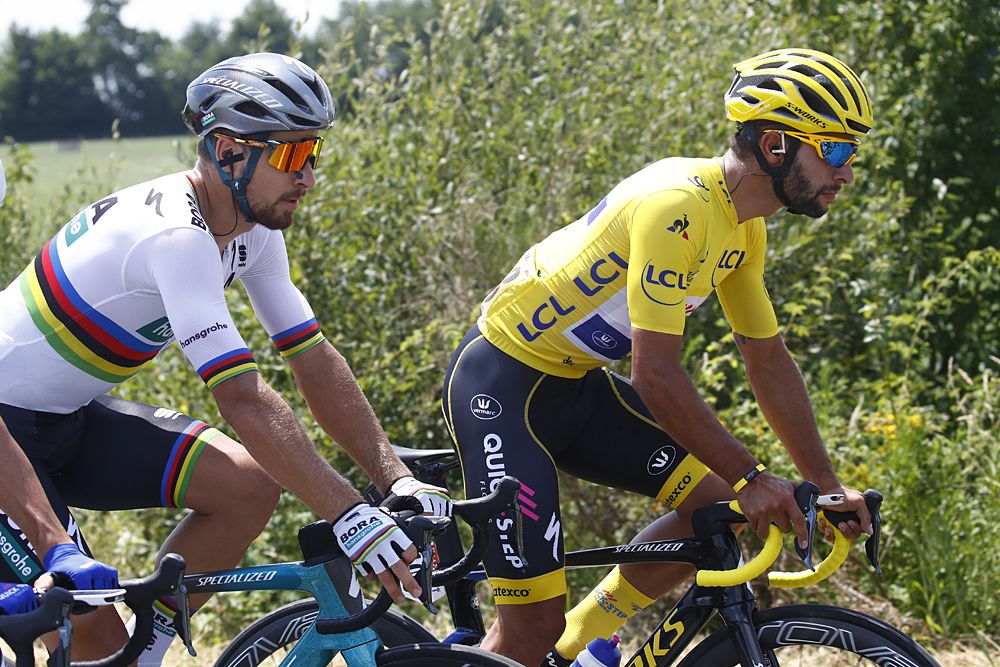 Peter Sagan and Fernando Gaviria riding stage 2 at the Tour de France