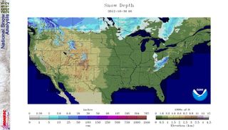 Snowfall amounts from Superstorm Sandy as of Oct. 30, 2012. 