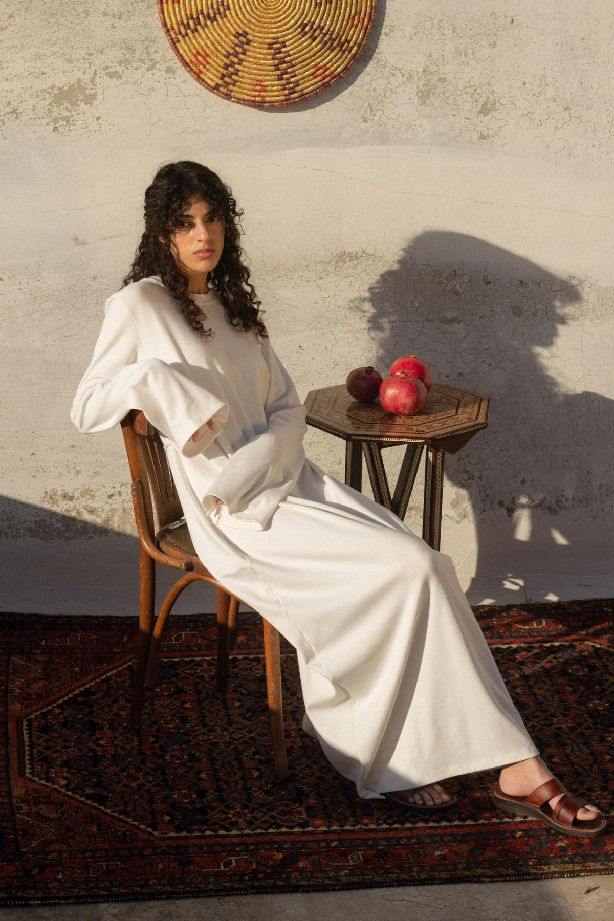 long white knit dress
