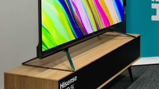 A look at the stands on the Hisense U80G ULED 8K TV