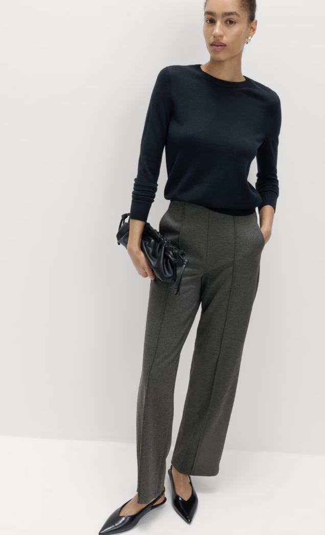 M&amp;amp;S, Jersey Twill Straight Leg Ankle Grazer Trousers