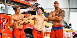 Zac Efron and The Rock's abs in Baywatch 2017 movie