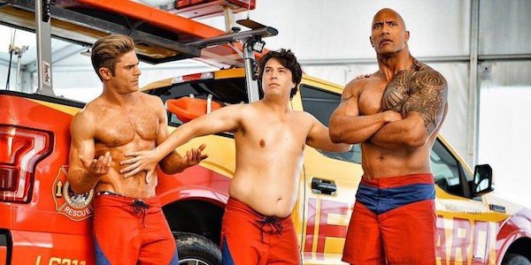 Zac Efron and The Rock&#039;s abs in Baywatch 2017 movie