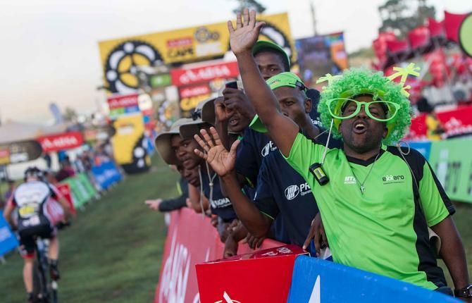 Fans await the finishers.