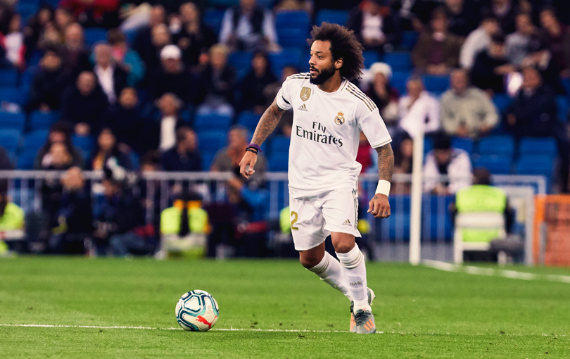 Marcelo playing for Real Madrid