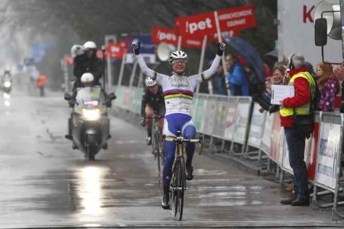 World champion Marianne Vos (Rabo Women) wins the Ronde van Drenthe ahead of Ellen van Dijk (Specialized-lululemon)