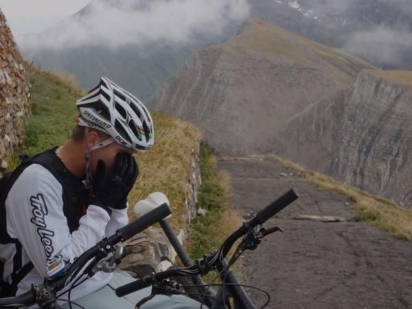 Sam Hill ... perhaps crying in disappointment that we've already reached the top of the hill?