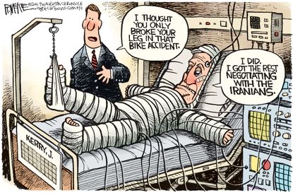 Political cartoon John Kerry Iran Negotiations