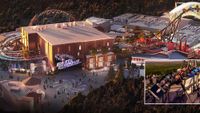 The first concept rendering for the Hollywood version of the Fast and Furious Coaster.