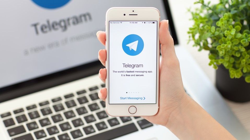 Telegram app on a phone and laptop