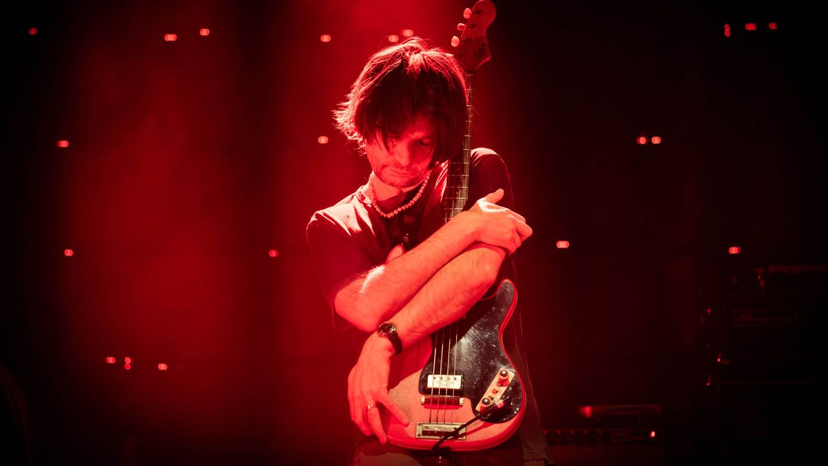 Jonny Greenwood performing with the Smile in March 2024