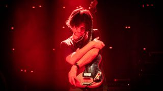 Jonny Greenwood performing with the Smile in March 2024