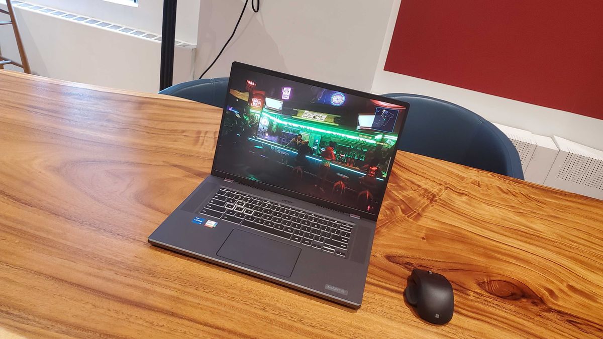 a dark laptop opened