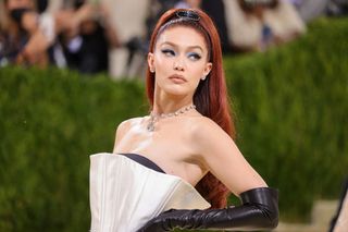 Gigi Hadid attends The 2021 Met Gala Celebrating In America: A Lexicon Of Fashion at Metropolitan Museum of Art on September 13, 2021 in New York City