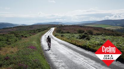 Male cyclist riding a bike to burn fat