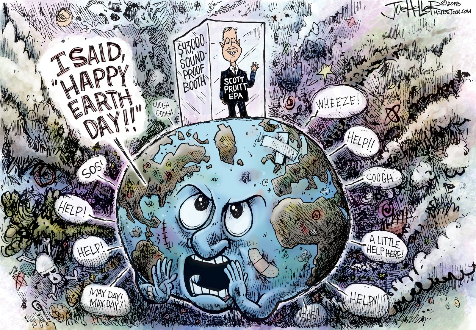 Political cartoon U.S. Earth Day Scott Pruitt EPA spending | The Week