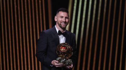 Lionel Messi at the 2023 Ballon d'Or France Football award ceremony in Paris 