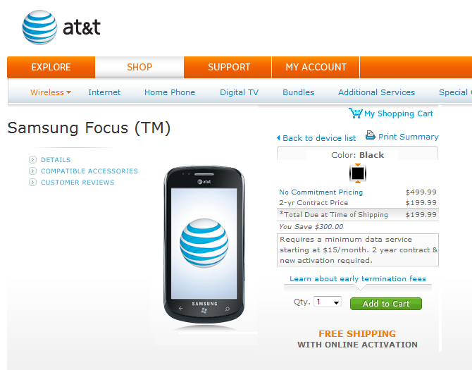 AT&T site goes live for Windows Phone 7 | Windows Central