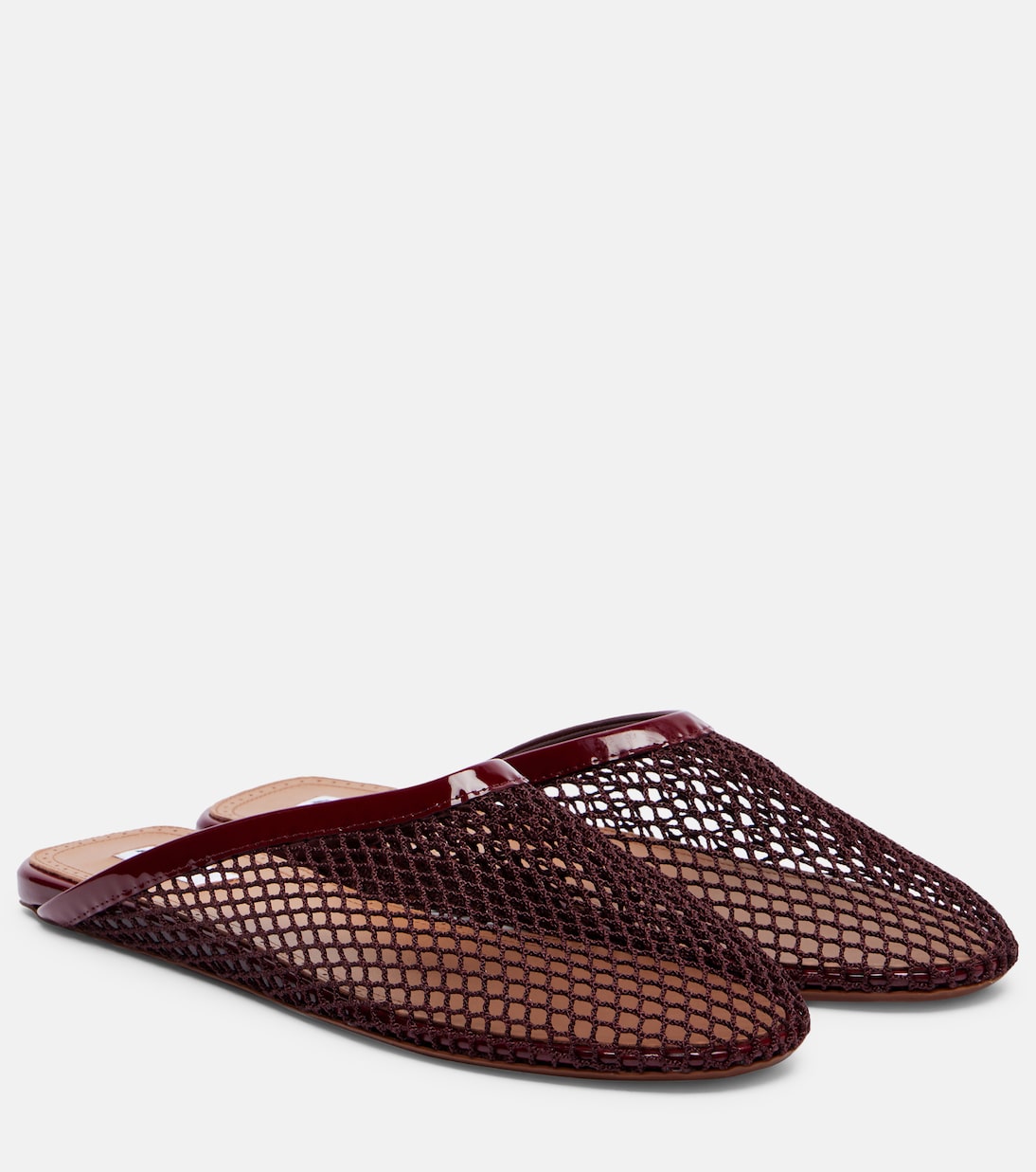 Fishnet Mules in Burgundy - Alaia