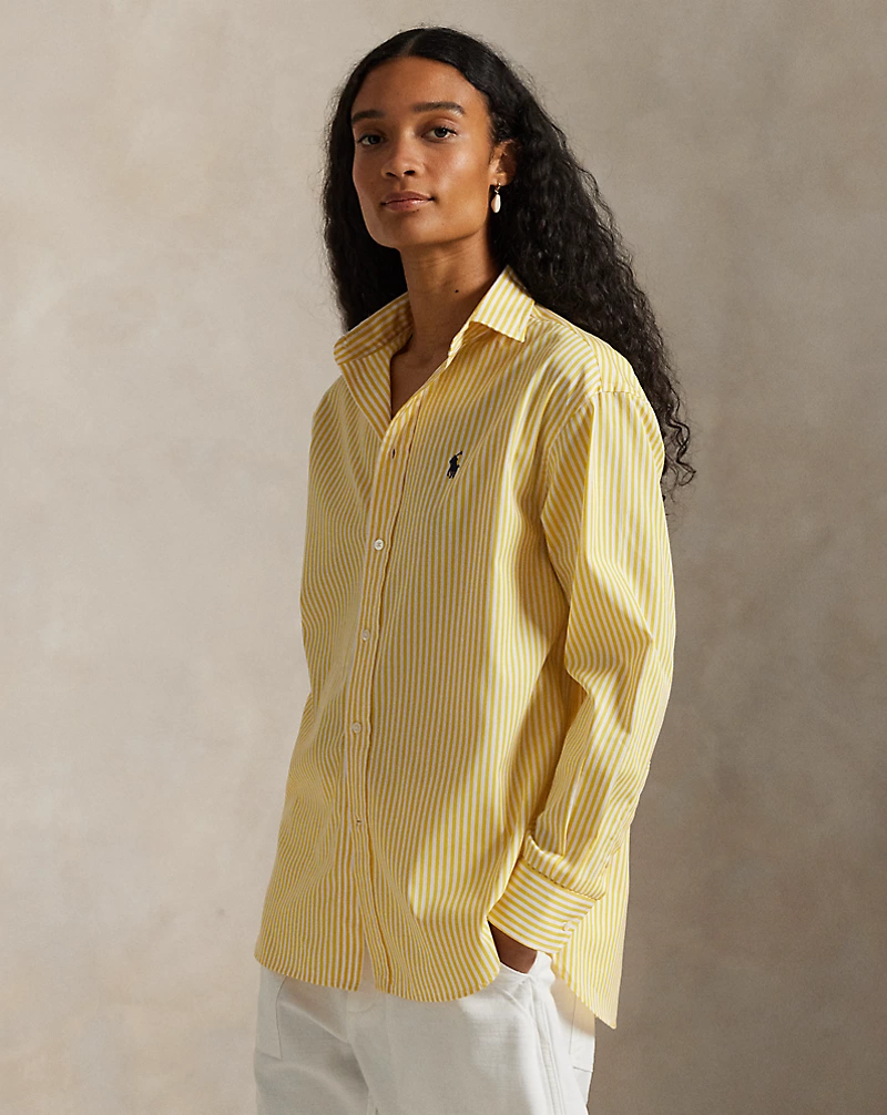 Relaxed Fit Striped Cotton Shirt