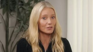 Gwyneth Paltrow is shown on The goop Podcast.