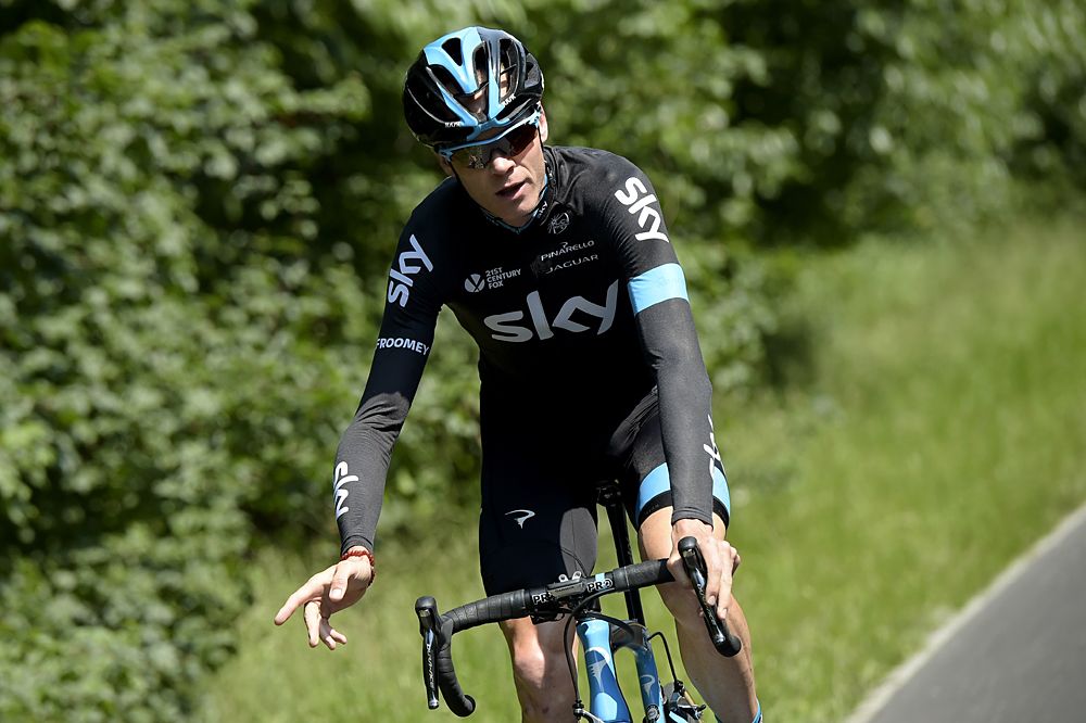 Chris Froome (Team Sky) training in Utrecht before the Tour de France start