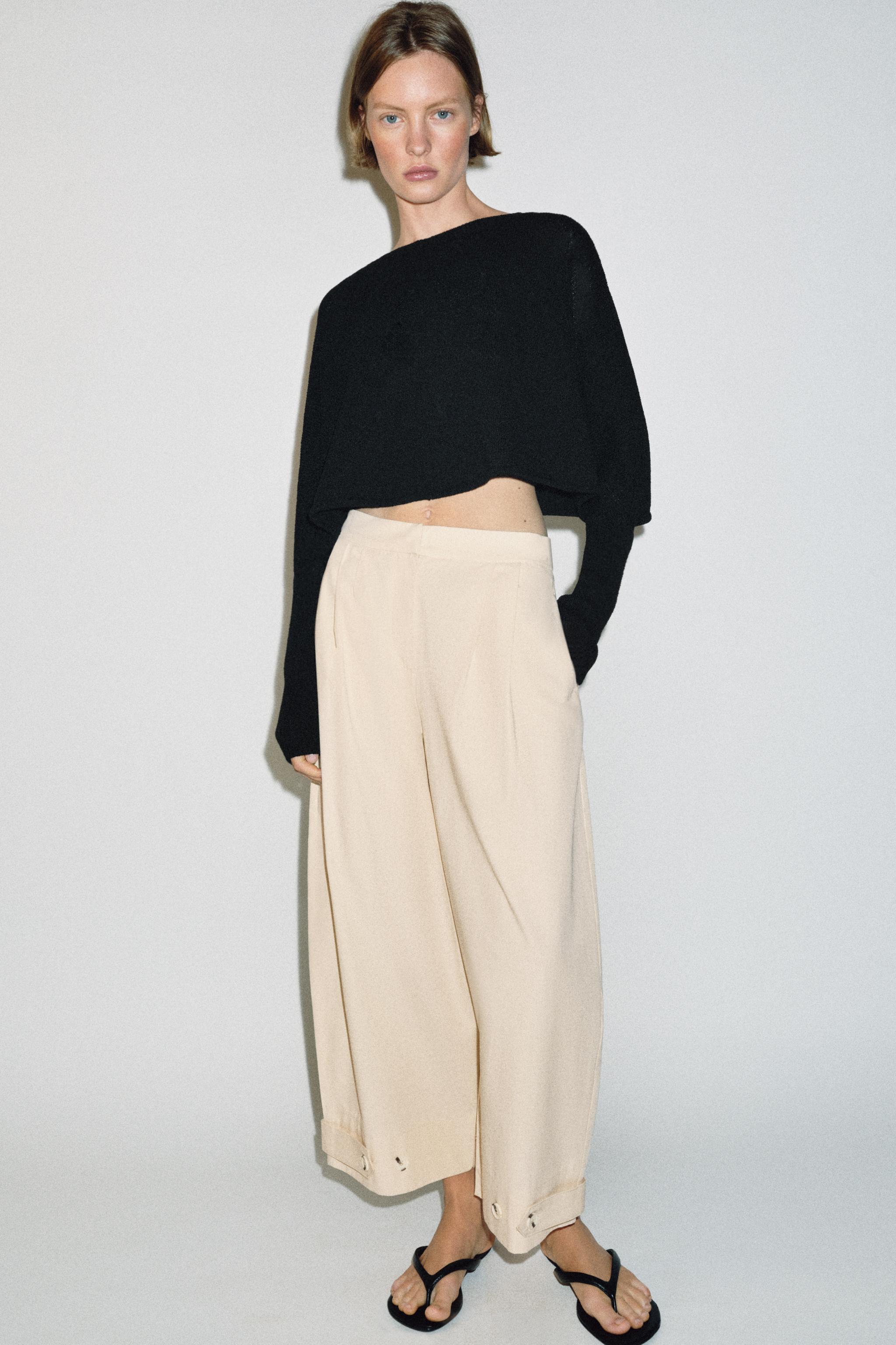 Barrel Trousers With Adjustable Hem