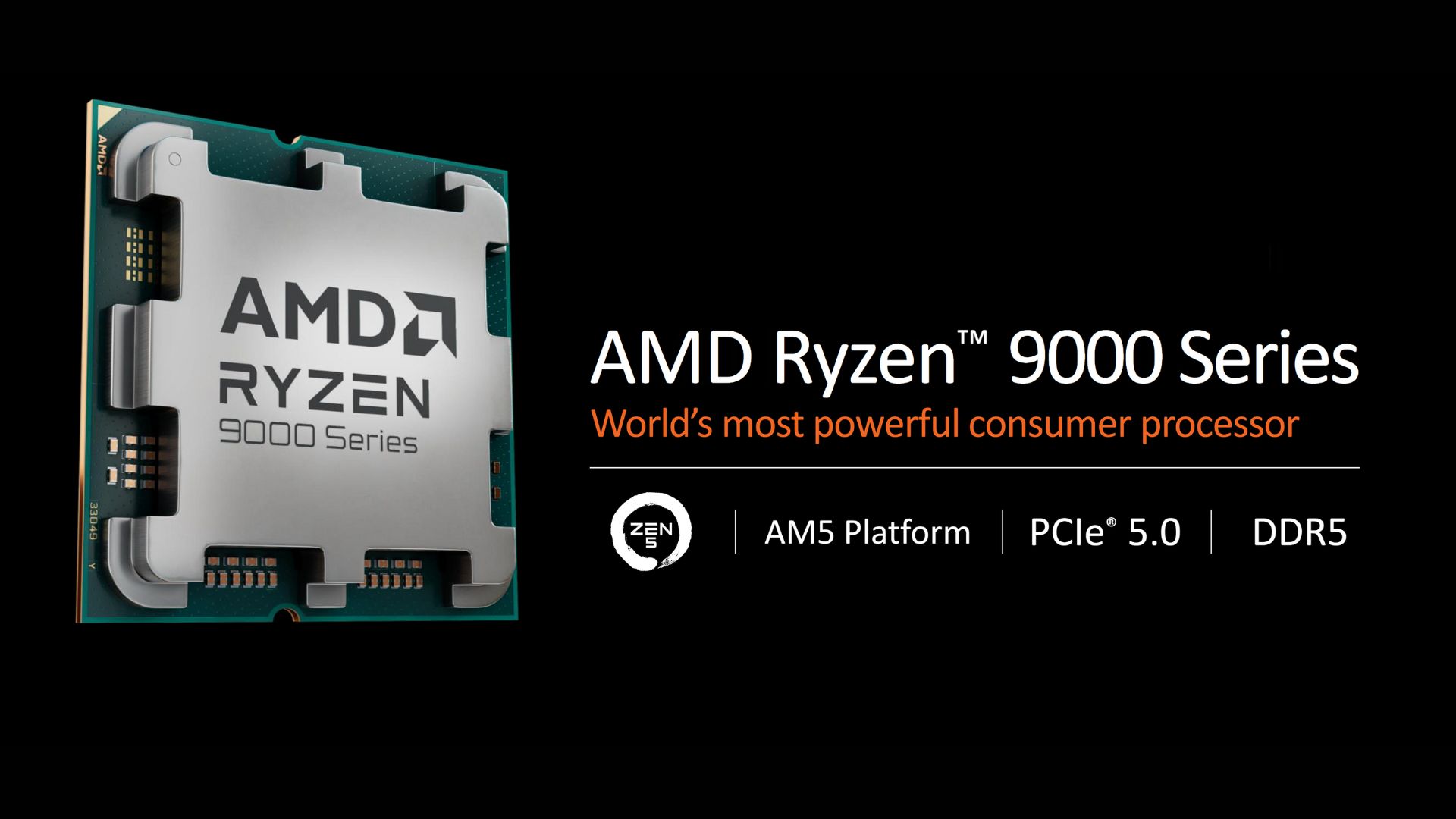 Slajd prezentacyjny AMD Ryzen serii 9000