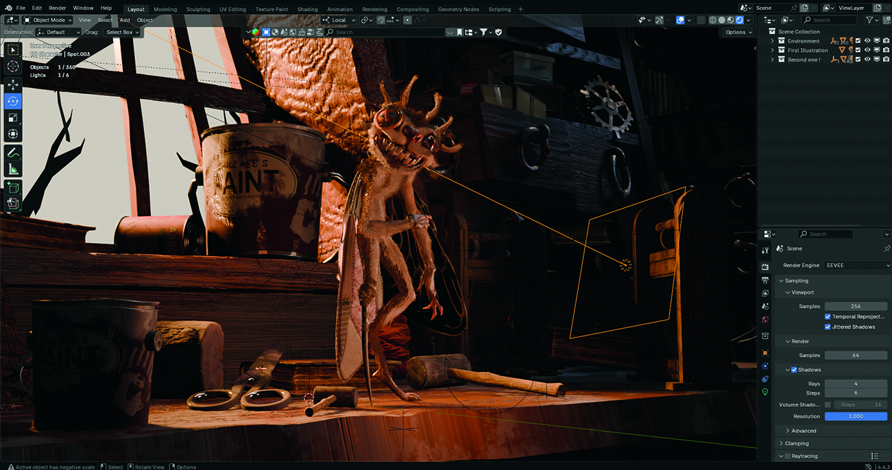 Setting the light in a 3D scene