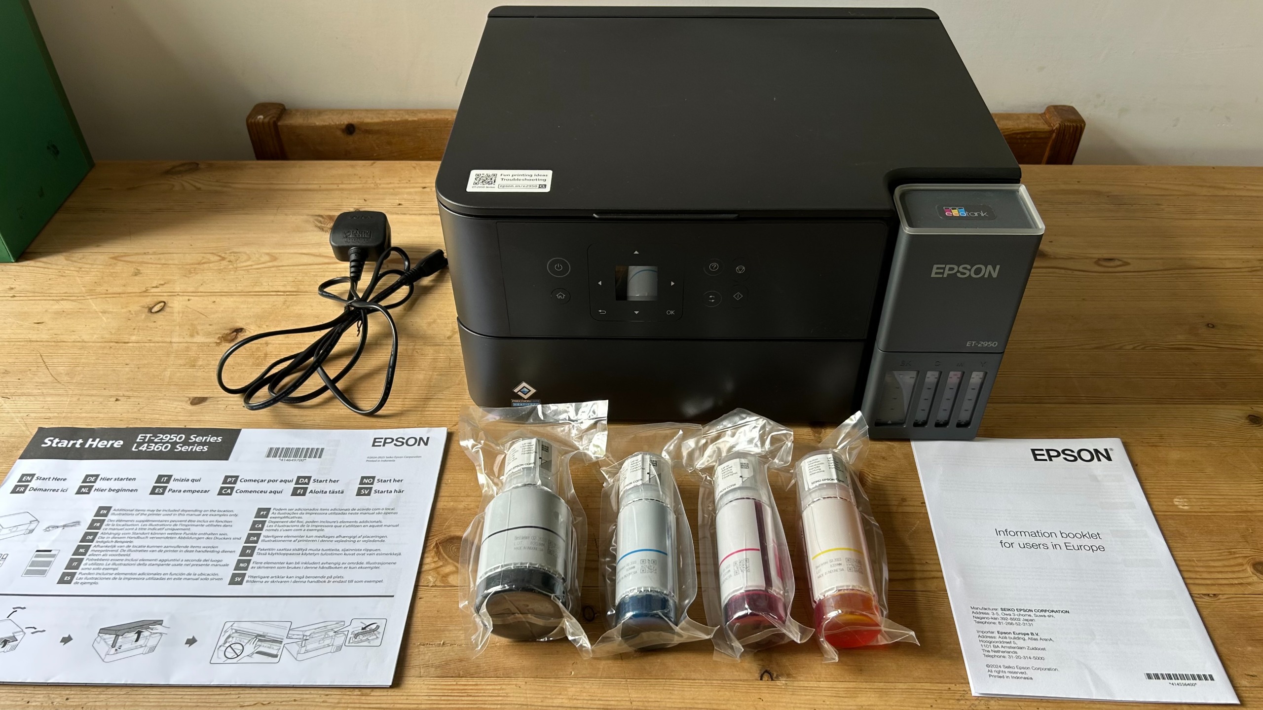 Testing the Epson EcoTank ET-2980 ink tank printer in a home office