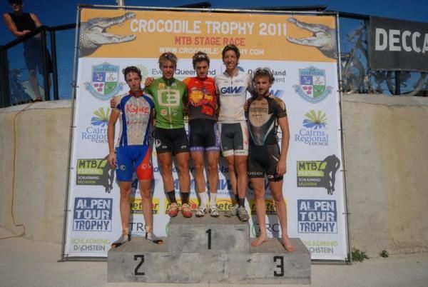 Morris takes to the podium at the 2011 Crocodile Trophy