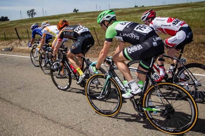 The breakaway working well together earlier in the day