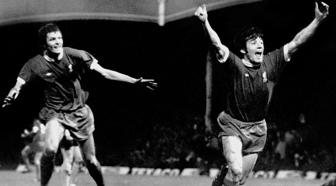 John Toshack and Kevin Keegan playing for Liverpool 