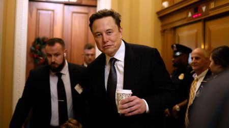 Elon Musk arrives on Capitol Hill on Dec. 5, 2024