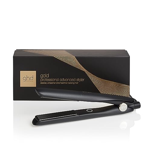 Ghd Gold Hair Straightener 
Styler in Black - Professional Styling, for Sleek, Smooth Styles With More Shine - for All Hair Types (uk Plug)