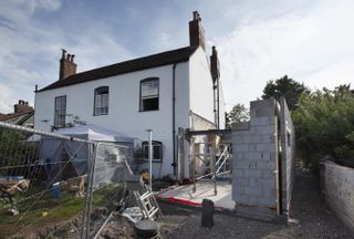 a home extension under construction