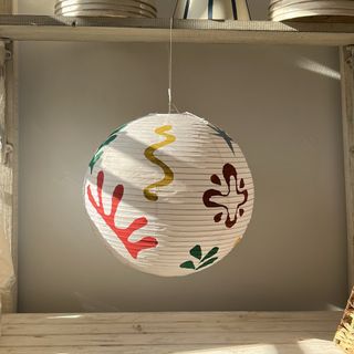 Bespoke hand-painted rice paper lampshade by Hum London