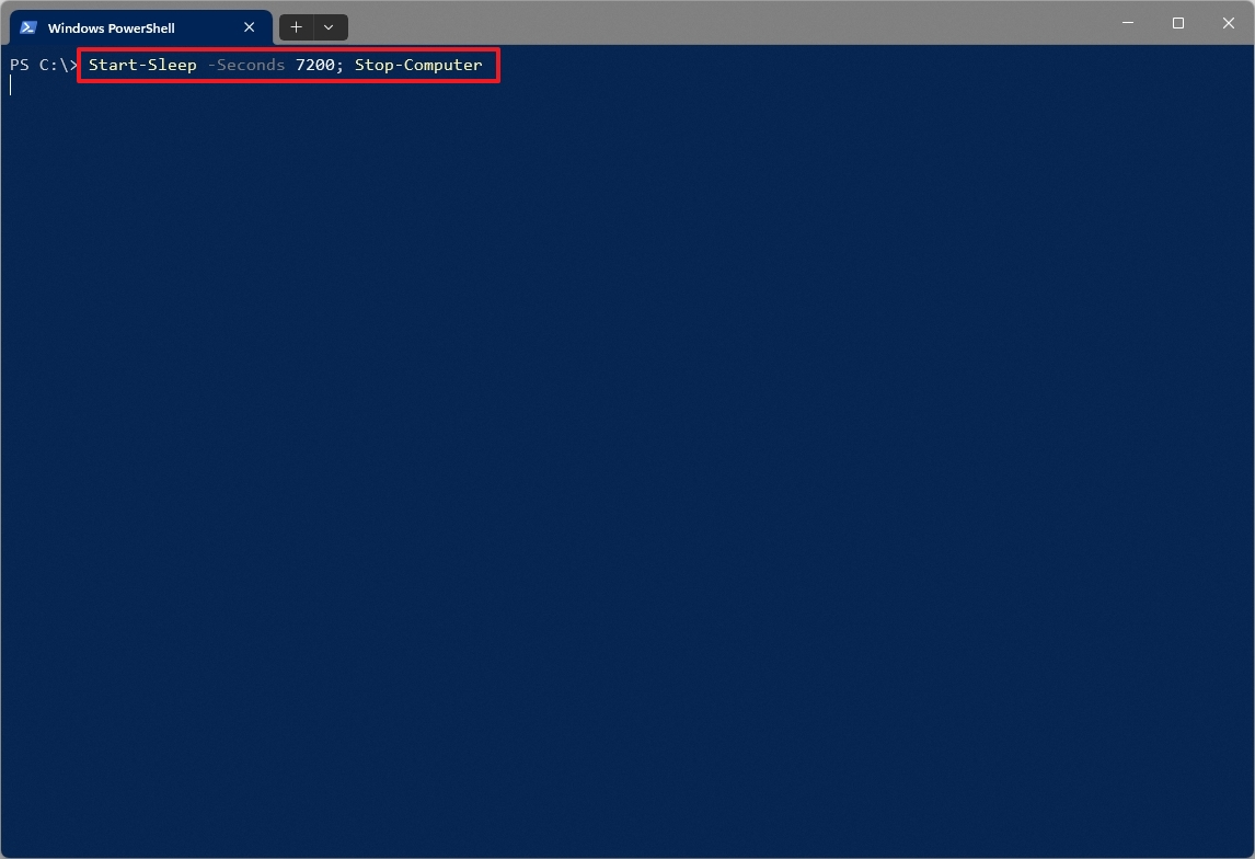 PowerShell shutdown command