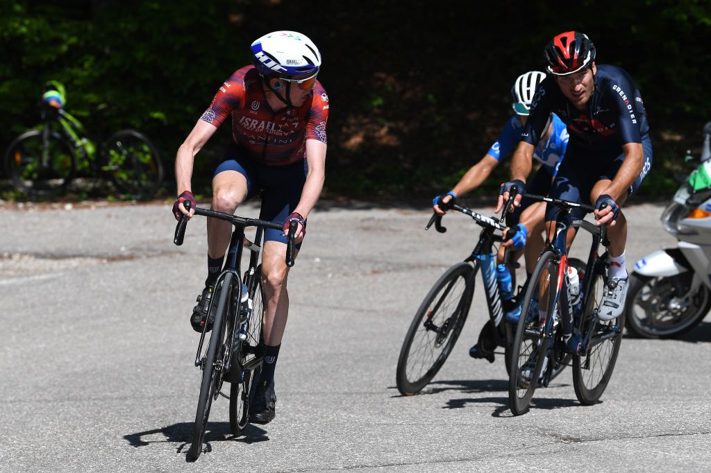 SEGA DI ALA ITALY MAY 26 Daniel Martin of Ireland and Team Israel StartUp Nation Gianni Moscon of Italy and Team INEOS Grenadiers in the Breakaway during the 104th Giro dItalia 2021 Stage 17 a 193km stage from Canazei to Sega di Ala 1246m UCIworldtour girodiitalia Giro on May 26 2021 in Sega di Ala Italy Photo by Tim de WaeleGetty Images