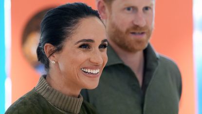 Prince Harry, Duke of Sussex and Meghan, Duchess of Sussex arrive at the Australian National Veterans Arts Museum (Anvam) in Southbank on April 14, 2026 