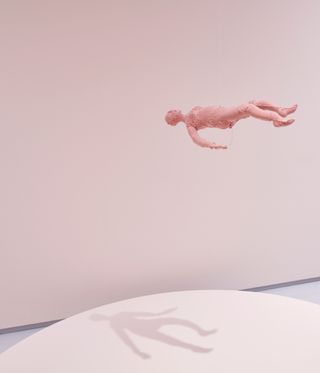 pink figure floatng