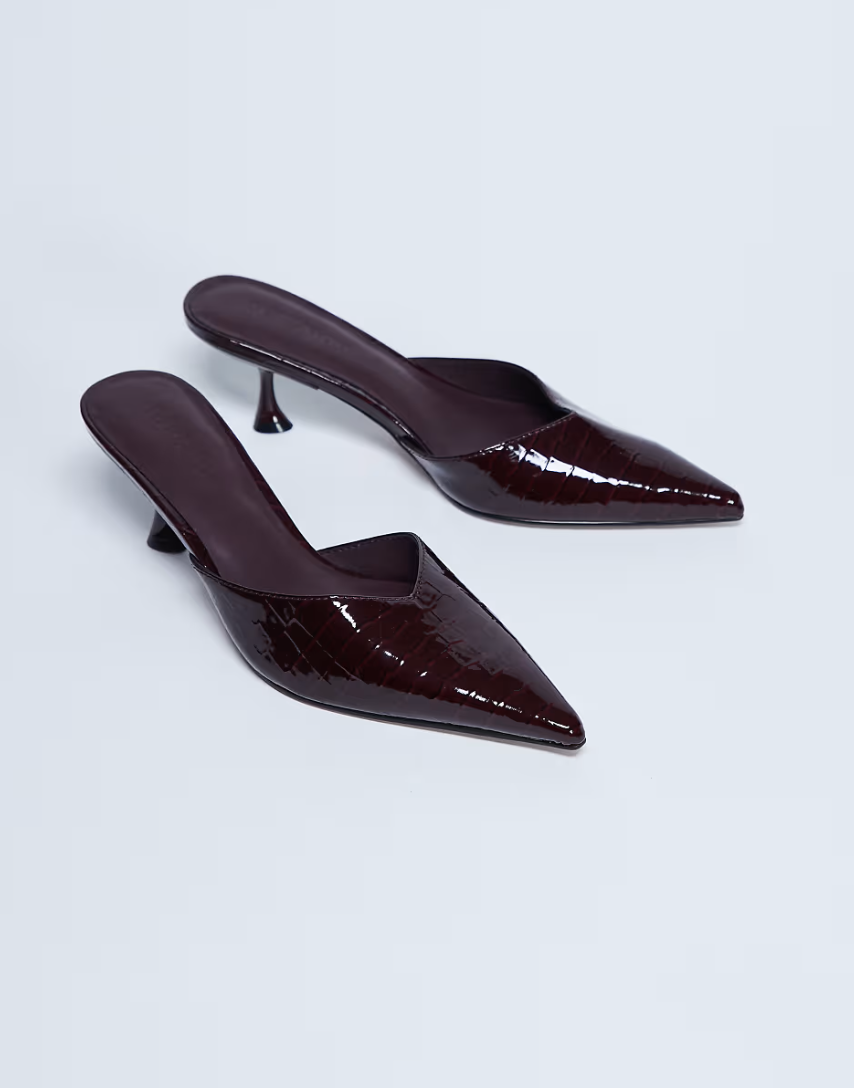 Ivette croc patent close toe mule