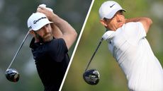Tour Pro Driving Tips: Dustin Johnson and Rory McIlroy after hitting a tee shot