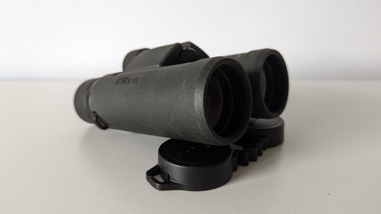 Side view of the binoculars